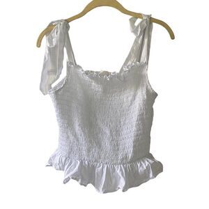 H&M Cotton Top with Tie Shoulders